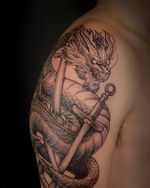 Dragon and Sword Tattoo