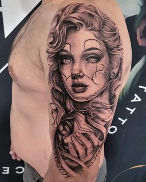 Black and grey Tattoo done at Hoodootattoos 