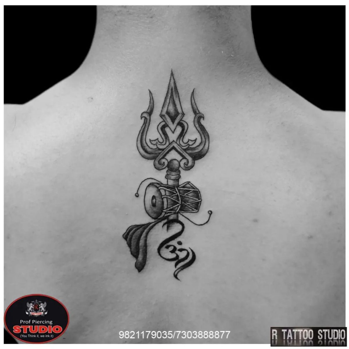 Tattoo uploaded by Rtattoo studio • Trishul with damru and om tattoo ...