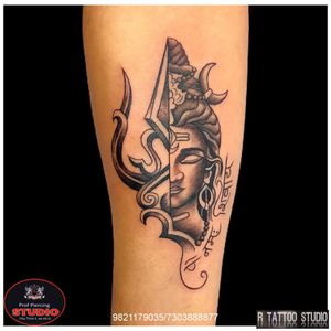Trishul with Lord Shiva Tattoo..#lord #shiva #shiv #mahadev  #mahakal  #bholenath  #trilokinath #rudra #trishul #rudraksha #mahakal  #trishultattoo #omnamhashivaya #calligraphy #adiyogitattoo #mahadevtattoo #om #tattoo #tattooed #tattooing #tattooidea #tattooideas #tattoogallery #artist #rtattoo #rtattoos #rtattoostudio #ghatkopar #ghatkoparwest #mumbai #india