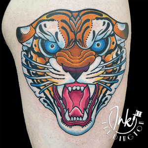Colour Tiger on Thigh
