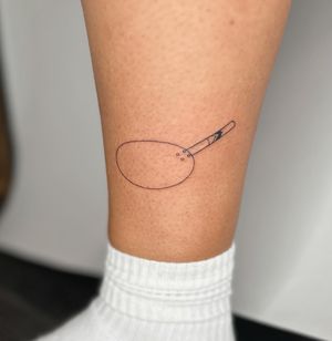 Admire the delicate strokes of this stunning abstract fine line tattoo by jadeshaw_tattoos. A modern masterpiece for your body.