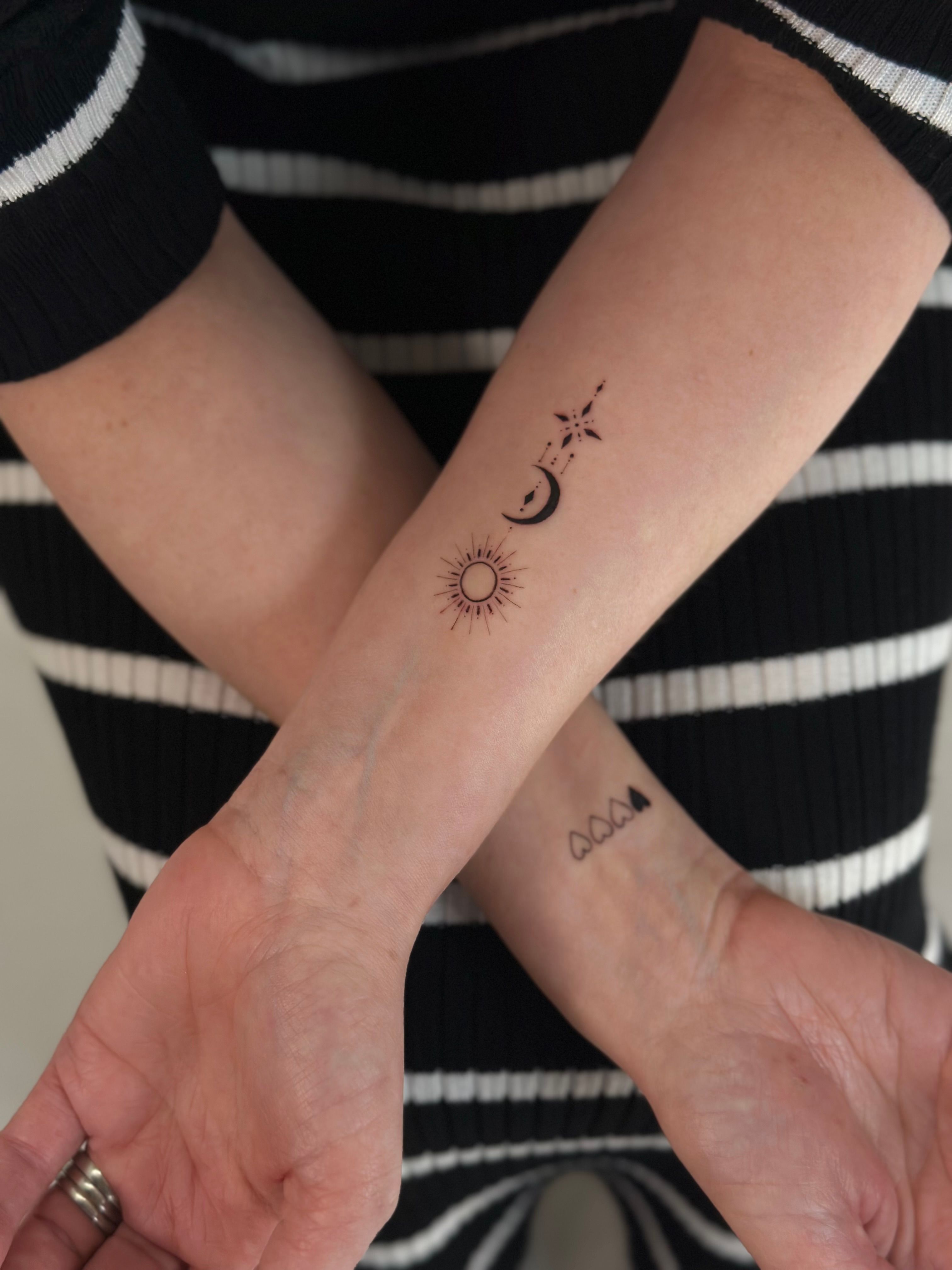 Celestial Dream: Sun Moon Star Tattoo • Tattoodo