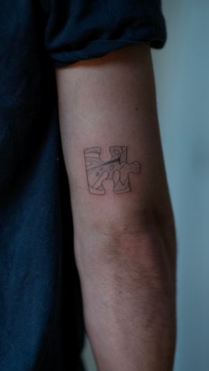 Puzzle piece as a matching tattoo with his other half 🥹