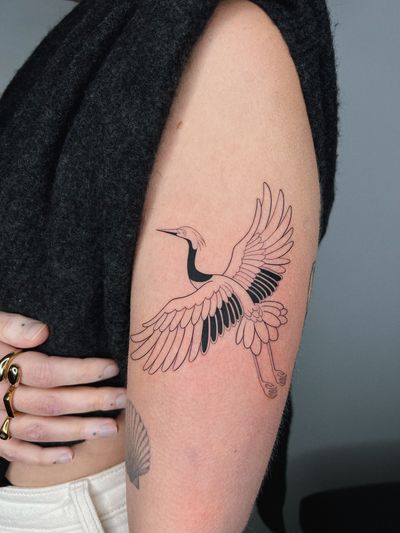 Crane flying Done at @alma_____studio Booking: alessia.a.tattoo@gmail.com