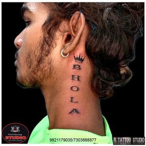 Name tattoo ..#bholaname #bholatattoo #nametattoo #tattooidea #tattoo #crowntattoo #tattooart #ghatkopartattoo #tattooart #tattooing #bholatattoo