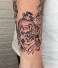 Clown with Ace Tattoo