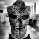 #backpiece #blackandgrey #skull #stylized