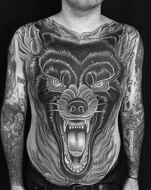 #tattoo #blackandgray #wolf