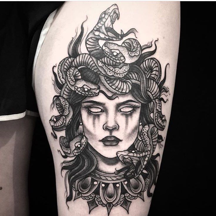 Medusa  Neck tattoos women Medusa tattoo design Sleeve tattoos for women