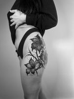 Floral Thigh Tattoo