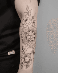 Mandala and Floral Tattoo