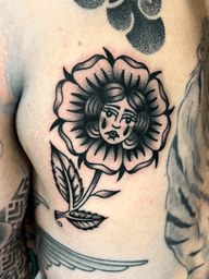 Tudor Rose Lady Tattoo