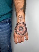 Circular Rune Tattoo with Triskelion