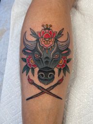 Bull Head with Paintbrushes