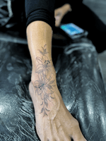 Elegant Lily Flowers Foot Tattoo