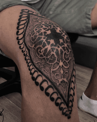 Knee Ornament Tattoo