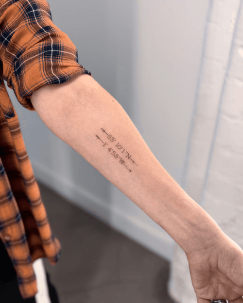 Geographic Coordinate Tattoo