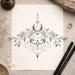 For sternum, fineline floral ornamental 