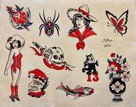 Traditional Tattoo Flash Sheet