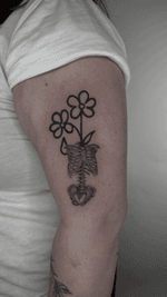 Skeleton and Flowers