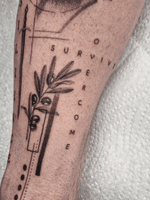 A micro-collage concept tattoo with script and delicate fineline details. This design combines Micro realism with fine line geometric imagery to create a modern aesthetic. 