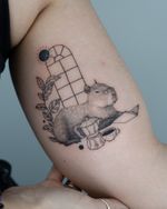 Capybara Reading with Coffee