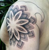 Mandala on shoulder . . . . #mandalatattoo #mandalaonshoulder #sleeveinprogress #shouldertattoo #dotworktattoo #dotwork #blackwork #blackworktattoo #sleevetattoo #tattooart #tattooartist #londontattoo #londonink #inked #panteraink