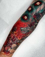 Little peek at Hectors sleeve project 🖤