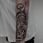 Pocket Watch Rose Tattoo