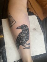 Woodcut Crow