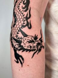 Black Japanese Dragon Tattoo