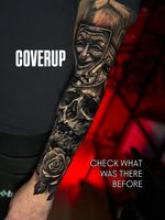 THE COVERUP on the forearm we did for one session. DM if u want to coverup your old tattoo.