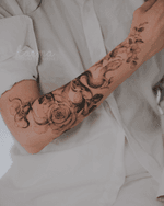 Snake and Rose Tattoo
