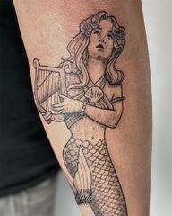 Custom mermaid tattoo of parthenope