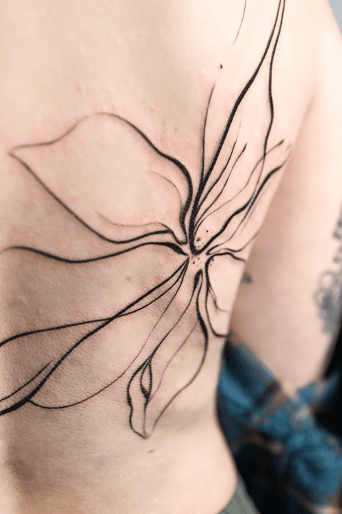 Floral Line Tattoo