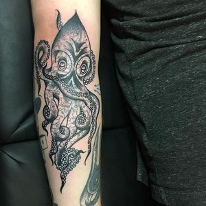 Tattooed squid by Mat Moreno