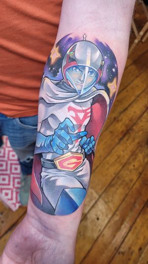 Get a stunning watercolor tattoo of the iconic Gatchaman character designed by Bex Lowe.