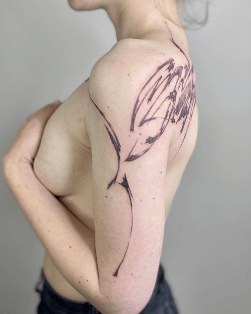 Abstract Shoulder Tattoo