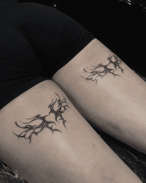 Matching Thigh Tattoos