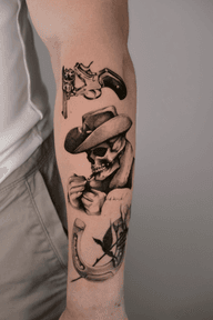 Cowboy patchwork sleeve