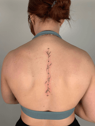 Spine Floral Tattoo