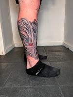 Mechanical Leg Tattoo