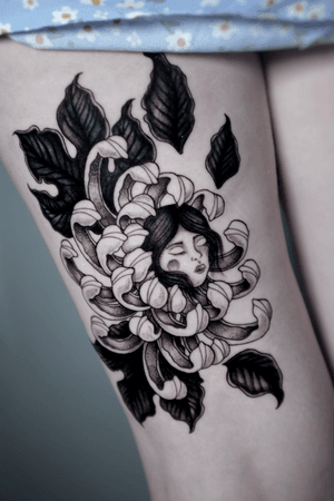 Floral tattoo style