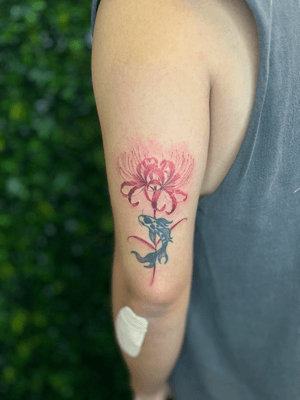 Floral tattoo style