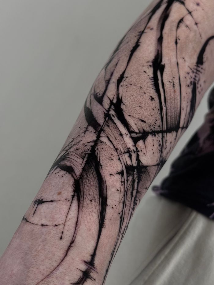 Abstract Black Ink Splatter Tattoo • Tattoodo
