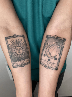 Custom Matching The Sun & The Moon Tarot Cards