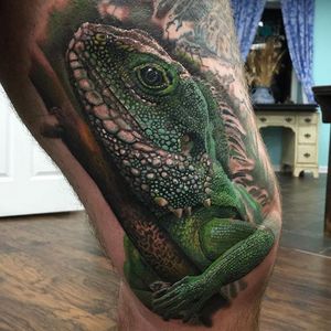 Another cool piece by our newest member of the crew Bobby Cupparo #waterdragon #lizard #nj #nyc #color #reptile #realism 