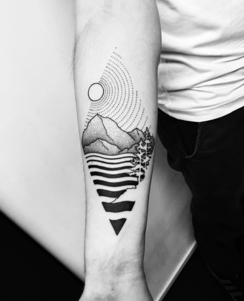 Geometric Landscape • Tattoodo, image size:1037x1280