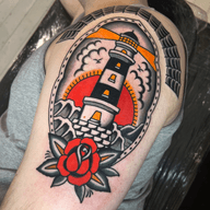 Lighthouse and Rose